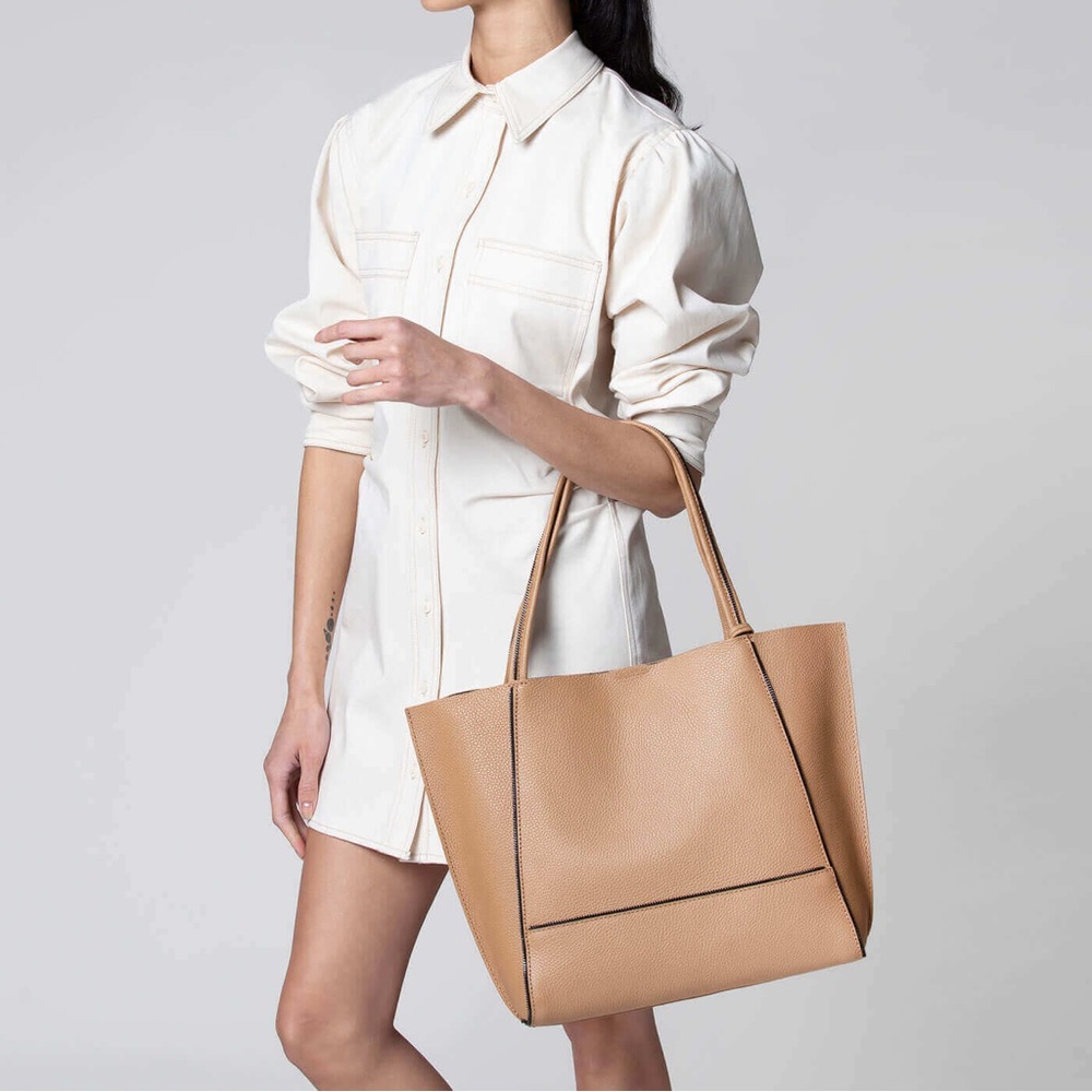 Botkier Pebbled Leather Soho Shoulder Tote in Blush/Gold